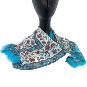 Carriage Court NWT Made in‎ Italy Fashion Scarf Wrap VTG Square Floral Print